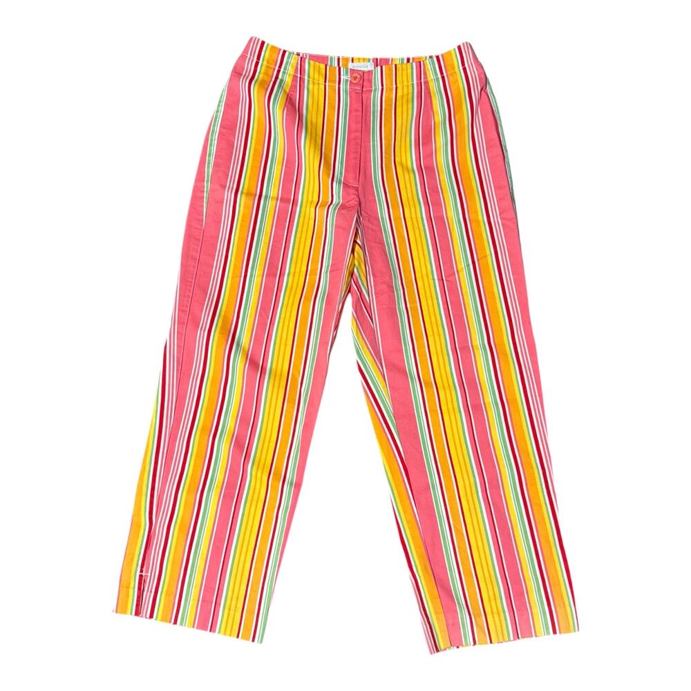 Vintage Liz Claiborne Lizsport Michaela Striped Capri Pants Women's Size 4